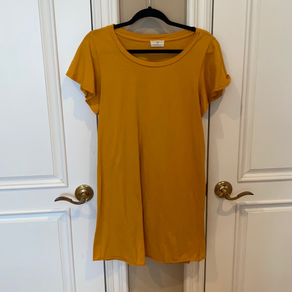 Anthropologie t.la cotton tshirt dress in mustard